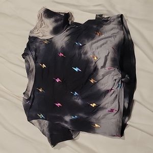 New girls size 2/3 tie dye t shirt with metallic neon lightning bolts